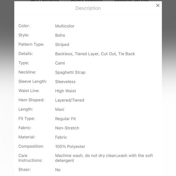 Colorful Striped Ruffle Hem Maxi Cami Dress - Picture 7 of 8